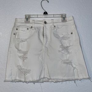 American Eagle Outfitters White Stretch Jean Skirt